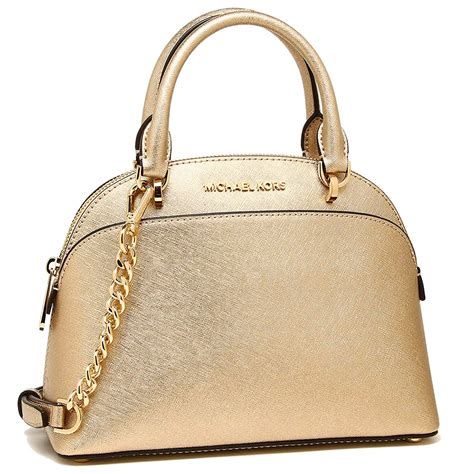 gold leather michael kors purse one handle|Michael Kors opened satchel purse.